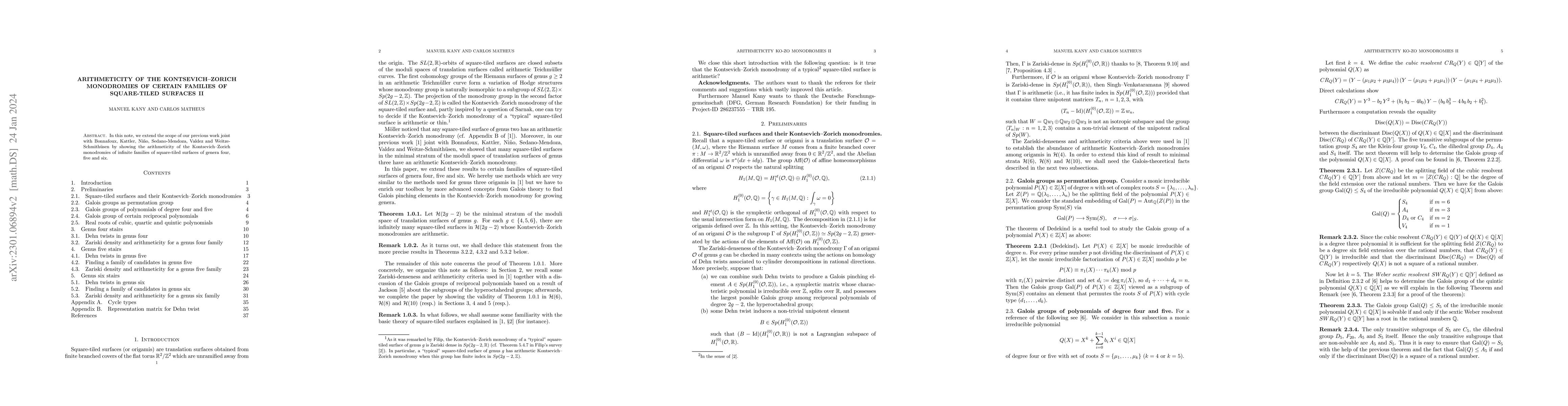 Thumbnail for Arithmeticity of the Kontsevich--Zorich monodromies of certain families
  of square-tiled surfaces II