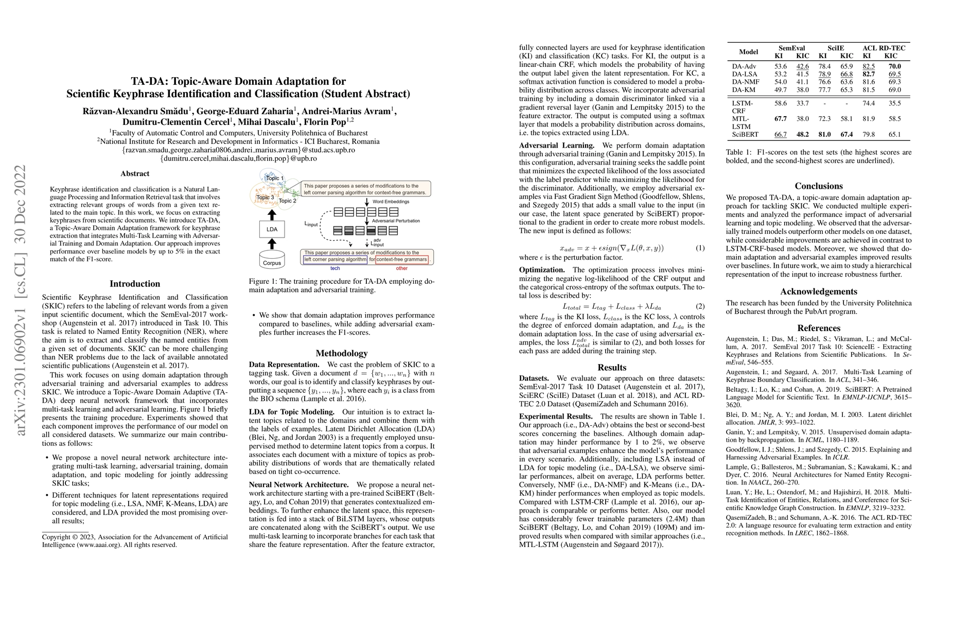 Thumbnail for TA-DA: Topic-Aware Domain Adaptation for Scientific Keyphrase
  Identification and Classification (Student Abstract)