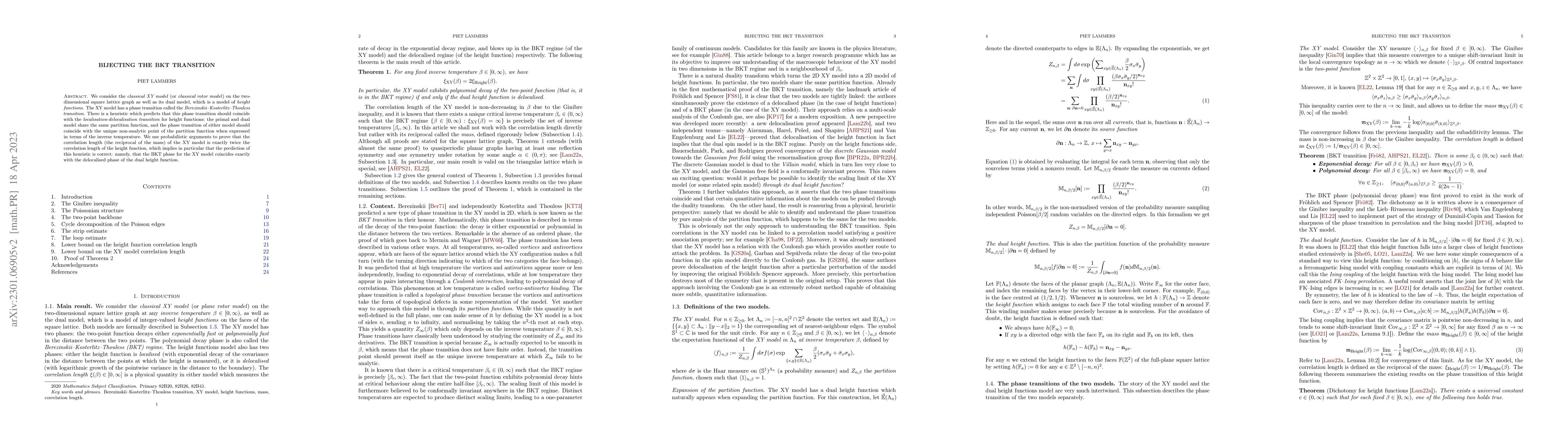 Thumbnail for Bijecting the BKT transition