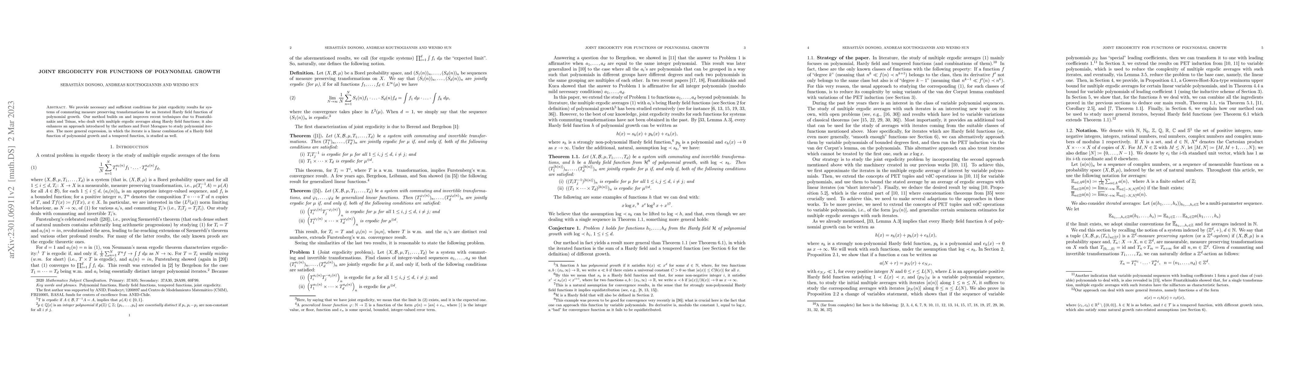 Thumbnail for Joint ergodicity for functions of polynomial growth