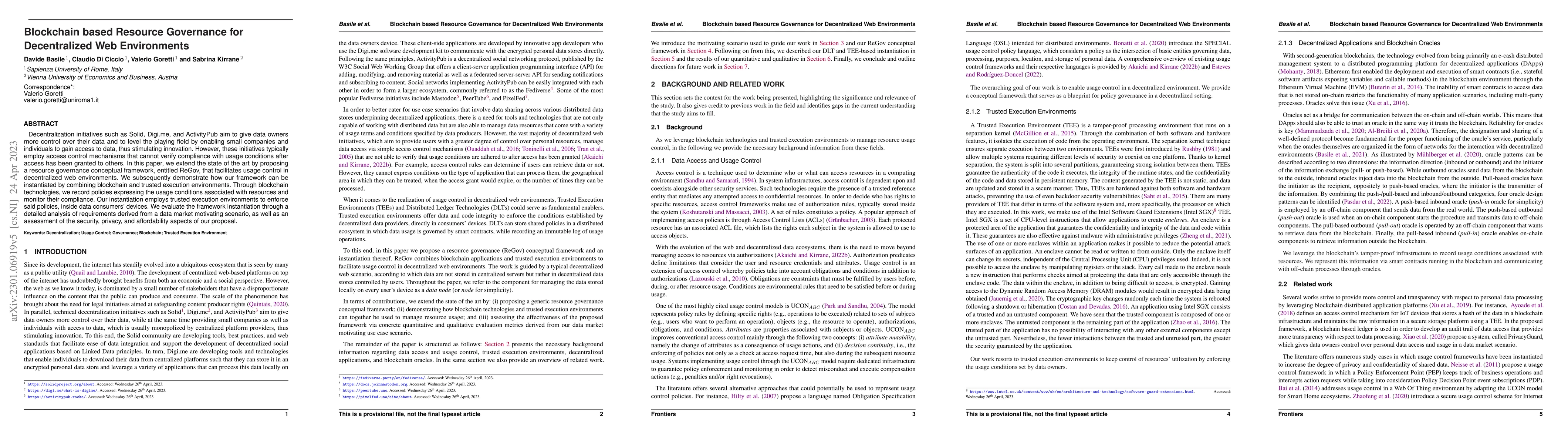 Thumbnail for Blockchain based Resource Governance for Decentralized Web Environments