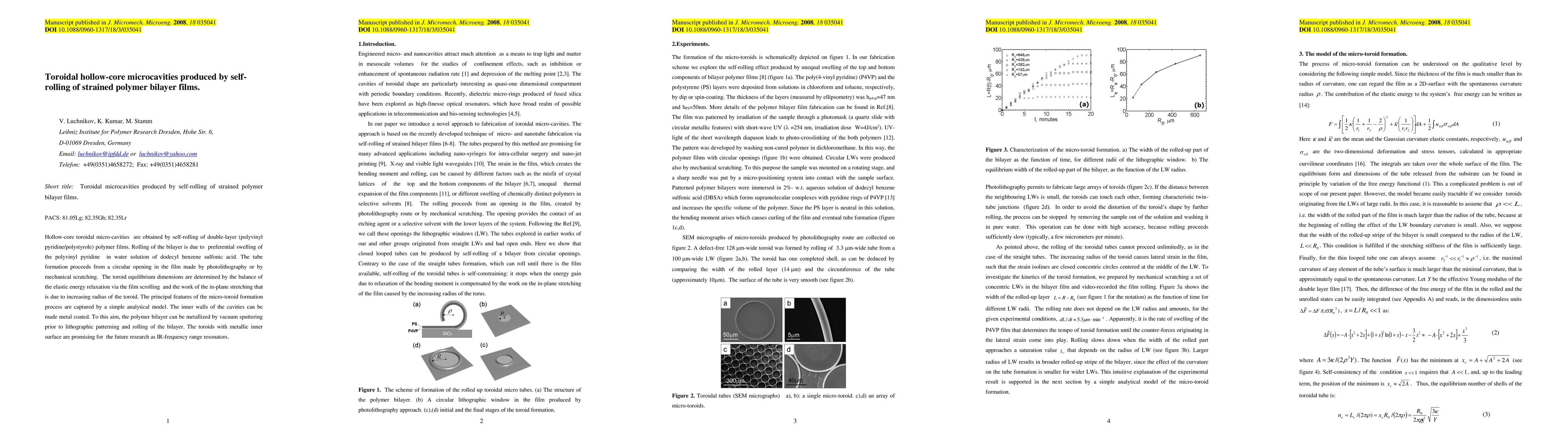 Thumbnail for Toroidal hollow-core microcavities produced by self-rolling of strained
  polymer bilayer films