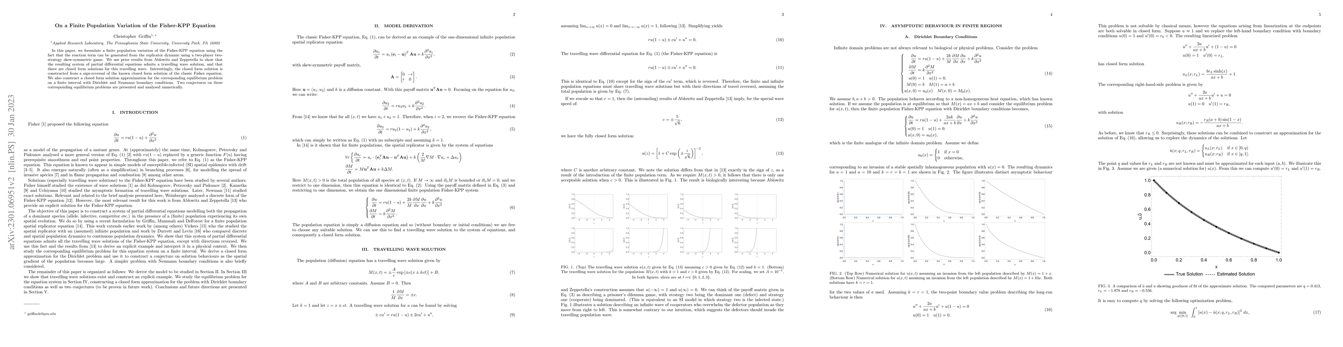 Thumbnail for On a Finite Population Variation of the Fisher-KPP Equation