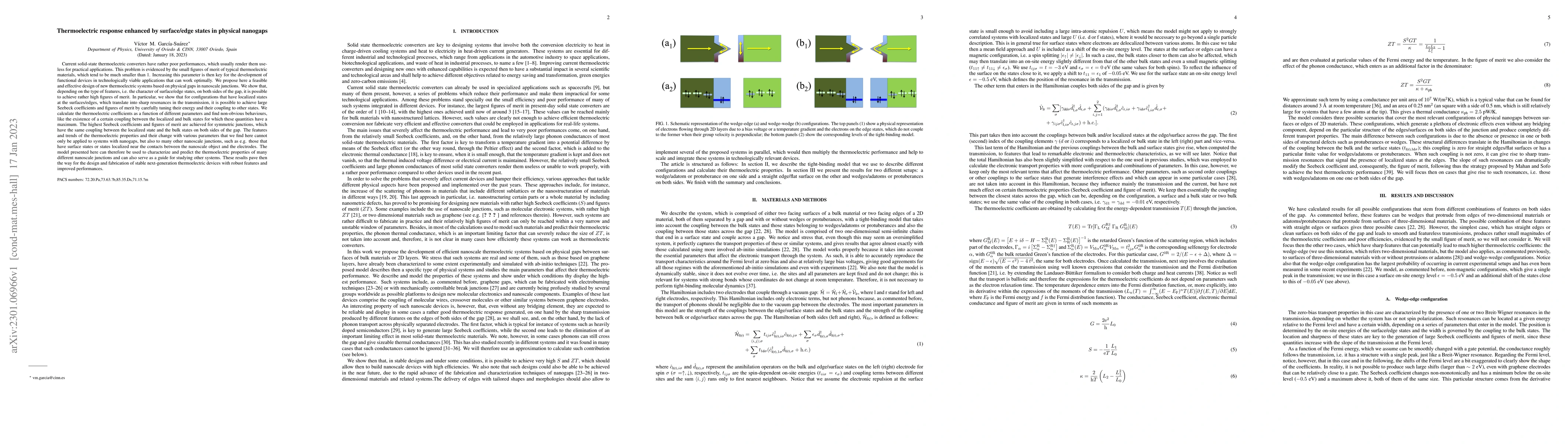 Thumbnail for Thermoelectric response enhanced by surface/edge states in physical
  nanogaps