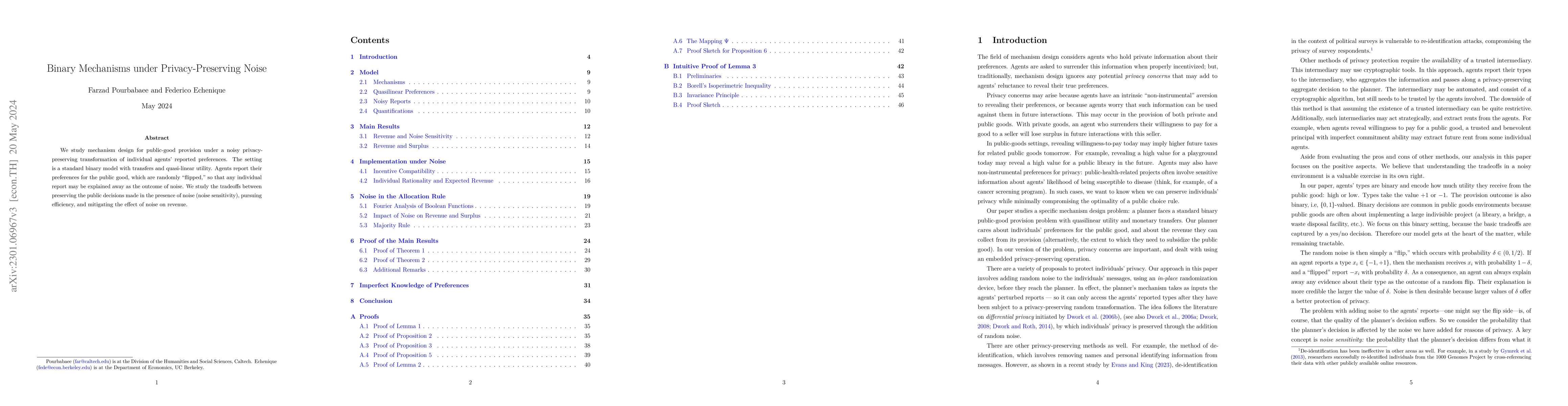 Thumbnail for Binary Mechanisms under Privacy-Preserving Noise