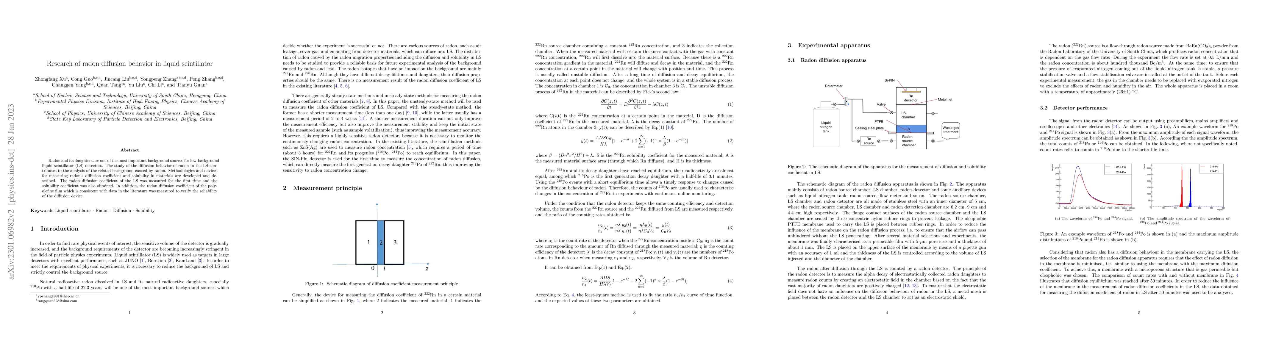 Thumbnail for Research of radon diffusion behavior in liquid scintillator