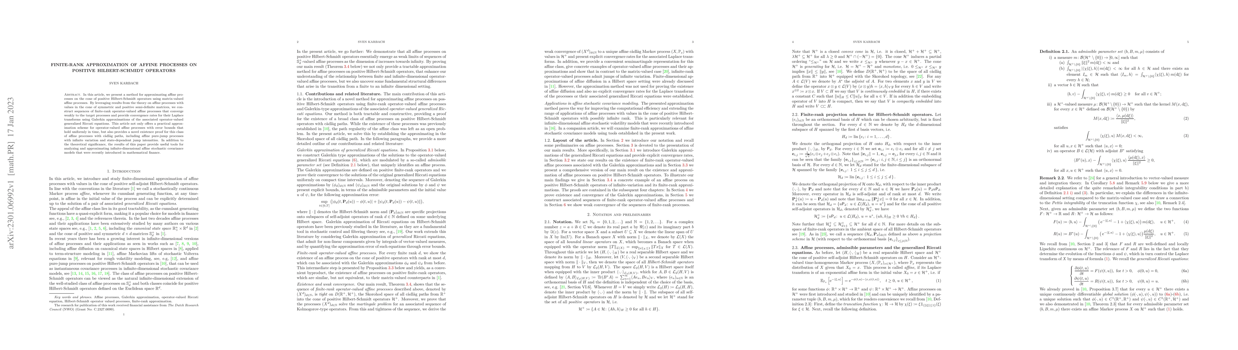 Thumbnail for Finite-rank approximation of affine processes on positive
  Hilbert-Schmidt operators