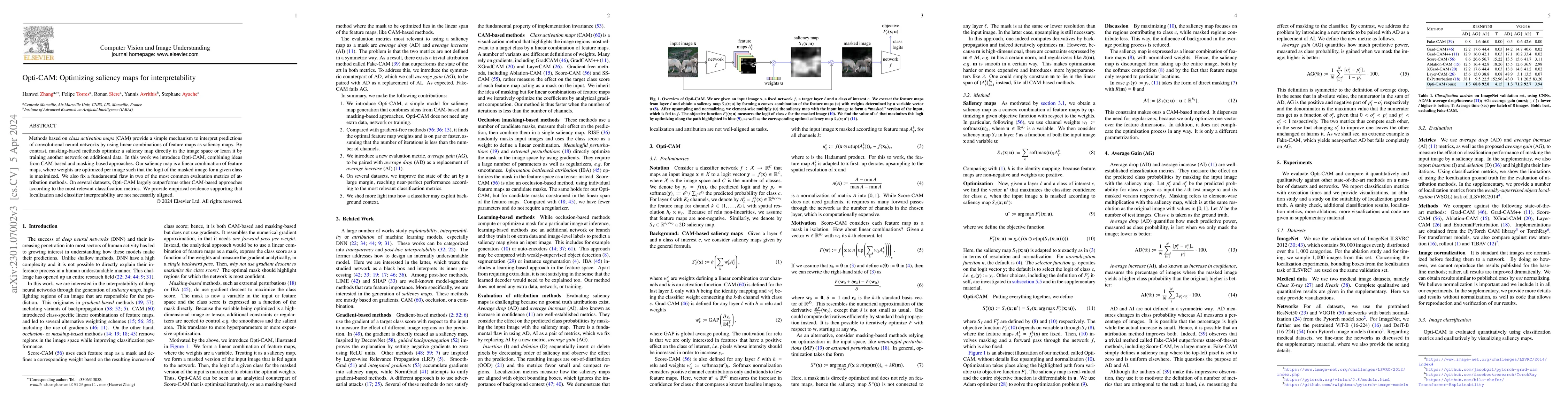 Thumbnail for Opti-CAM: Optimizing saliency maps for interpretability