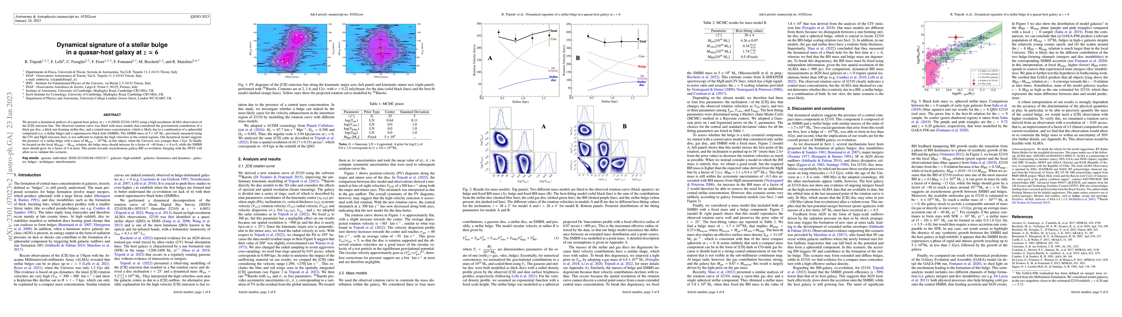 Thumbnail for Dynamical signature of a stellar bulge in a quasar host galaxy at
  $z\simeq 6$