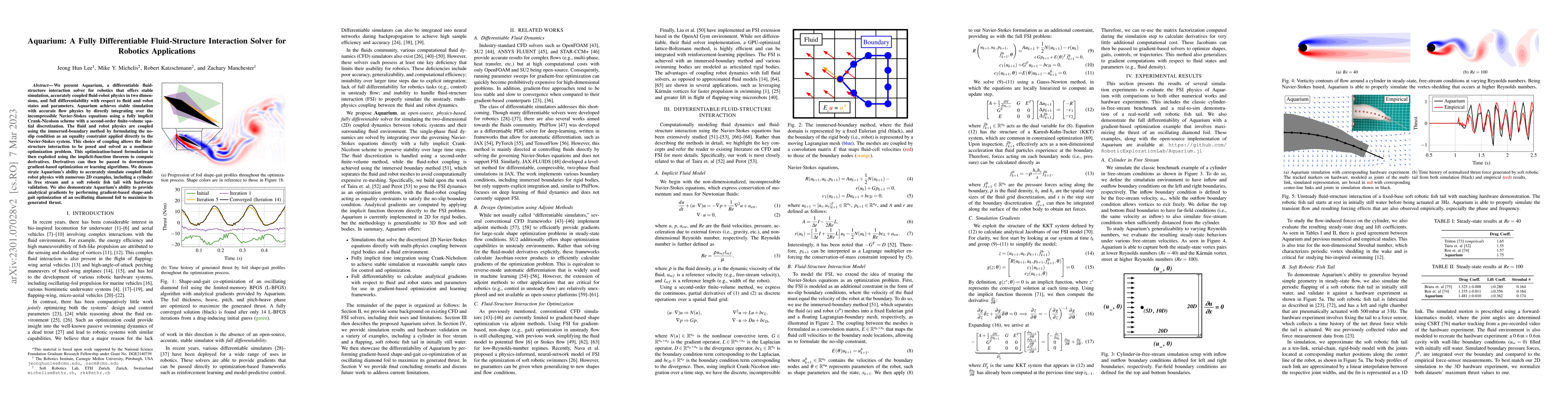 Thumbnail for Aquarium: A Fully Differentiable Fluid-Structure Interaction Solver for
  Robotics Applications