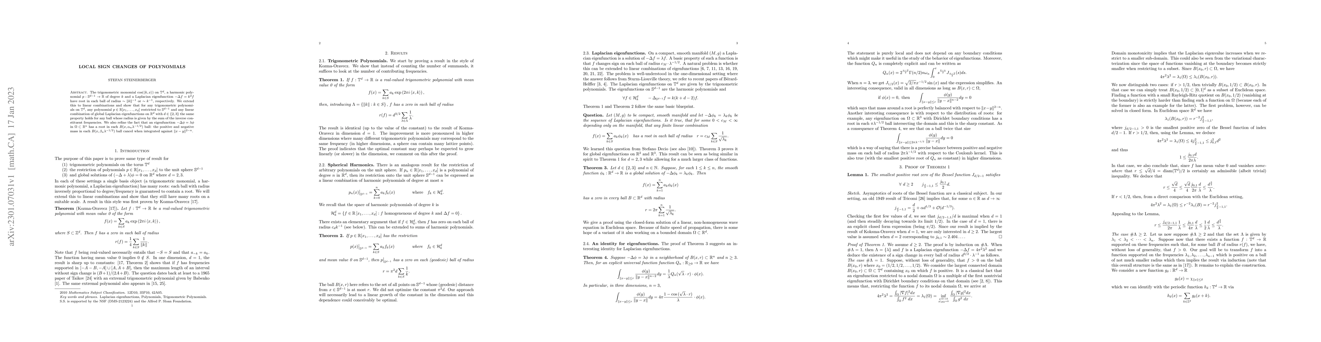 Thumbnail for Local sign changes of polynomials