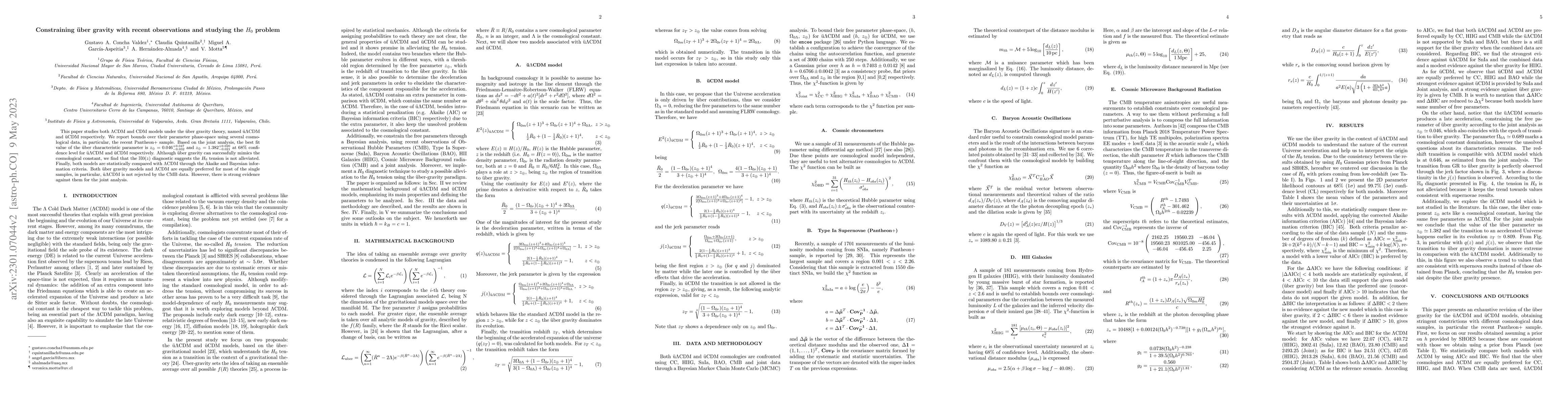 Thumbnail for Constraining uber gravity with recent observations and studying the
  $H_0$ problem