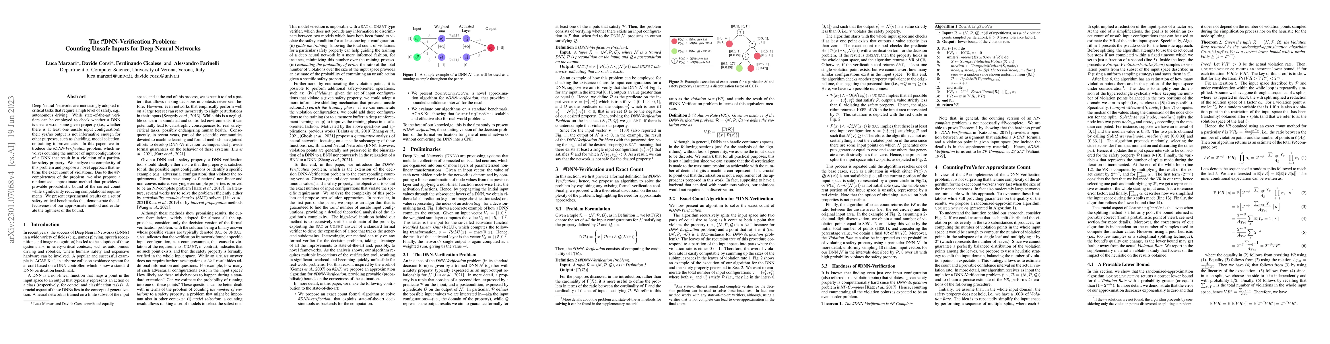 Thumbnail for The #DNN-Verification Problem: Counting Unsafe Inputs for Deep Neural
  Networks