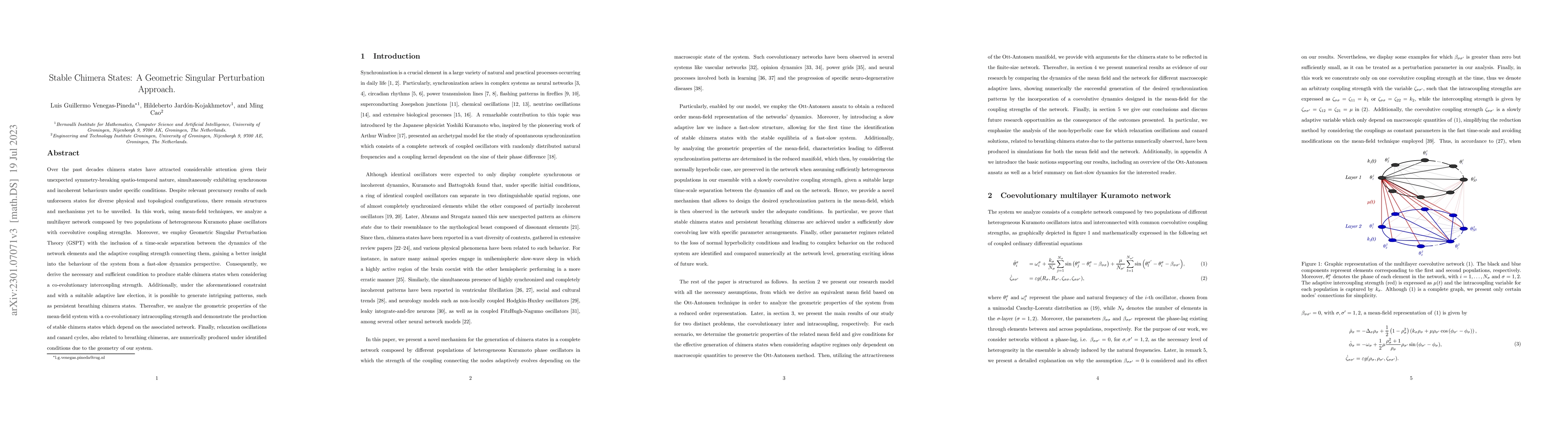Thumbnail for Stable Chimera States: A Geometric Singular Perturbation Approach