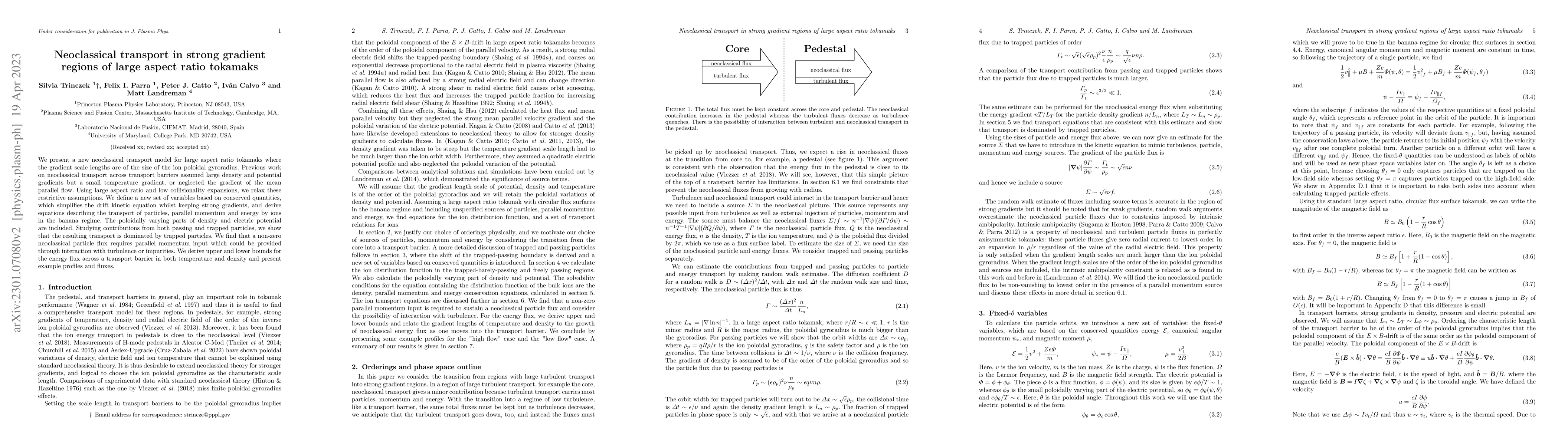 Thumbnail for Neoclassical transport in strong gradient regions of large aspect ratio
  tokamaks