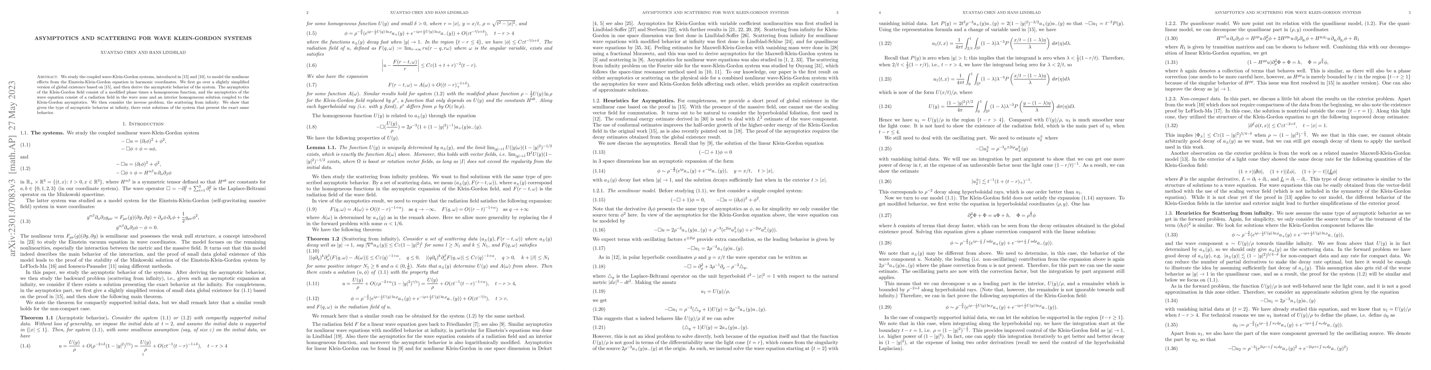 Thumbnail for Asymptotics and Scattering for Wave-Klein-Gordon Systems