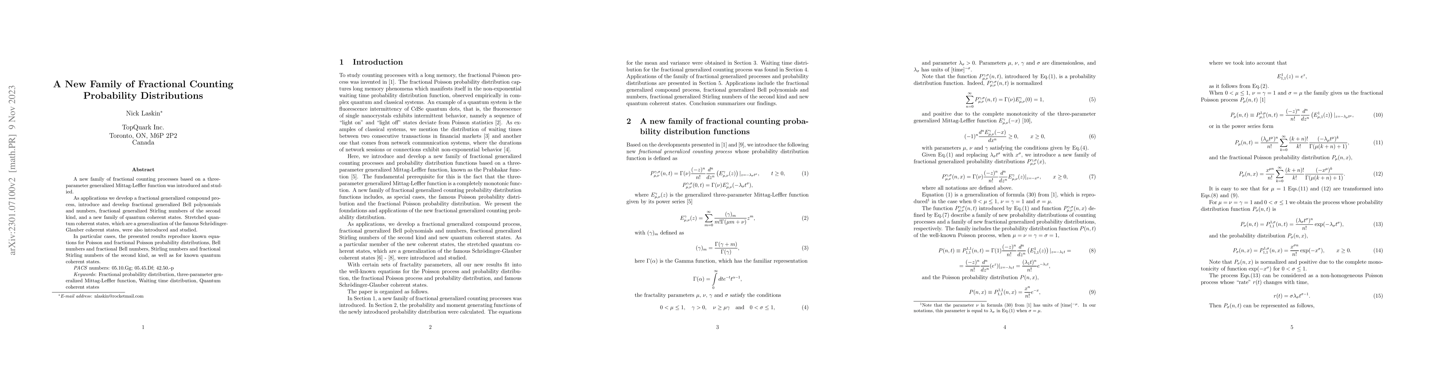Thumbnail for A New Family of Fractional Counting Probability Distributions