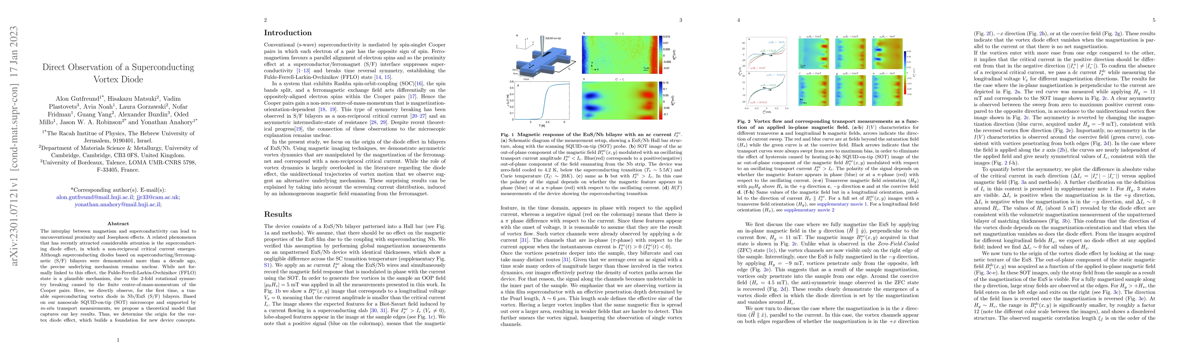 Thumbnail for Direct Observation of a Superconducting Vortex Diode