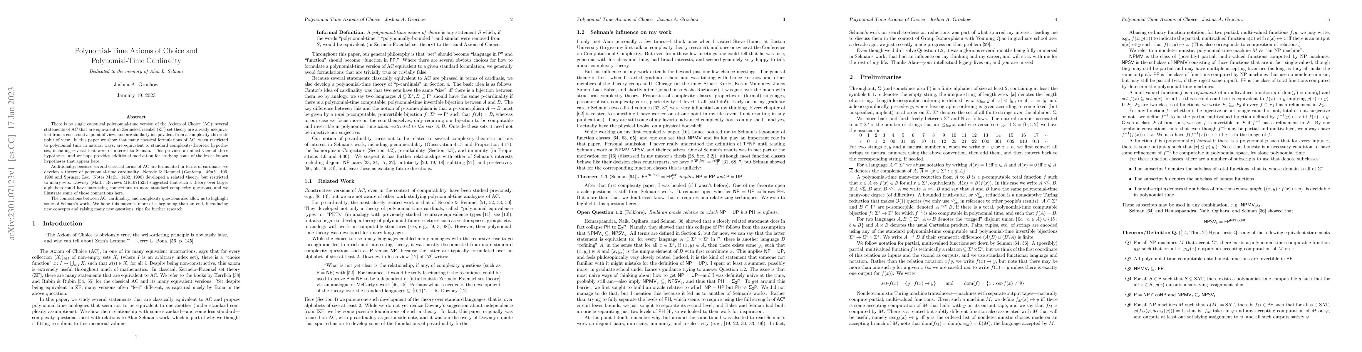 Thumbnail for Polynomial-Time Axioms of Choice and Polynomial-Time Cardinality