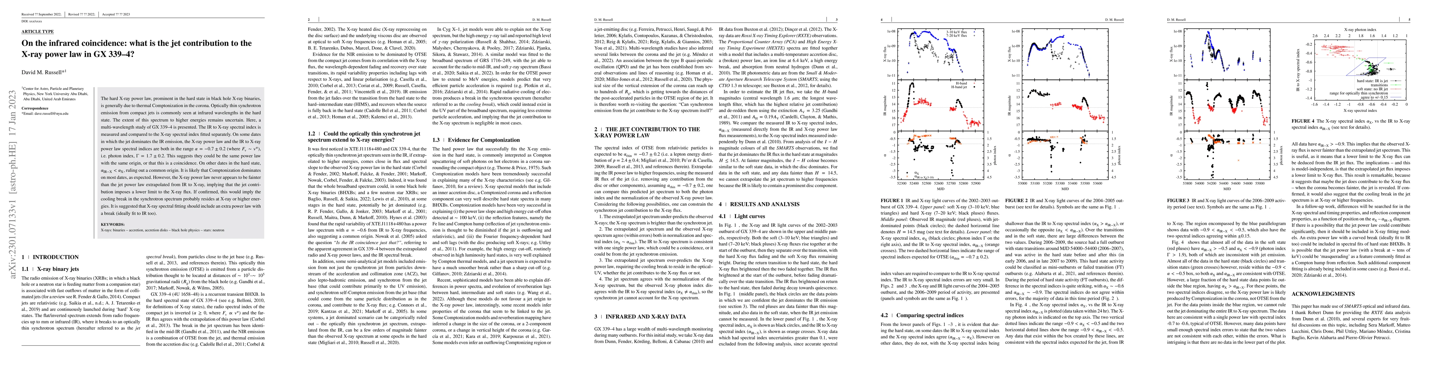 Thumbnail for On the infrared coincidence: what is the jet contribution to the X-ray
  power law in GX 339-4?