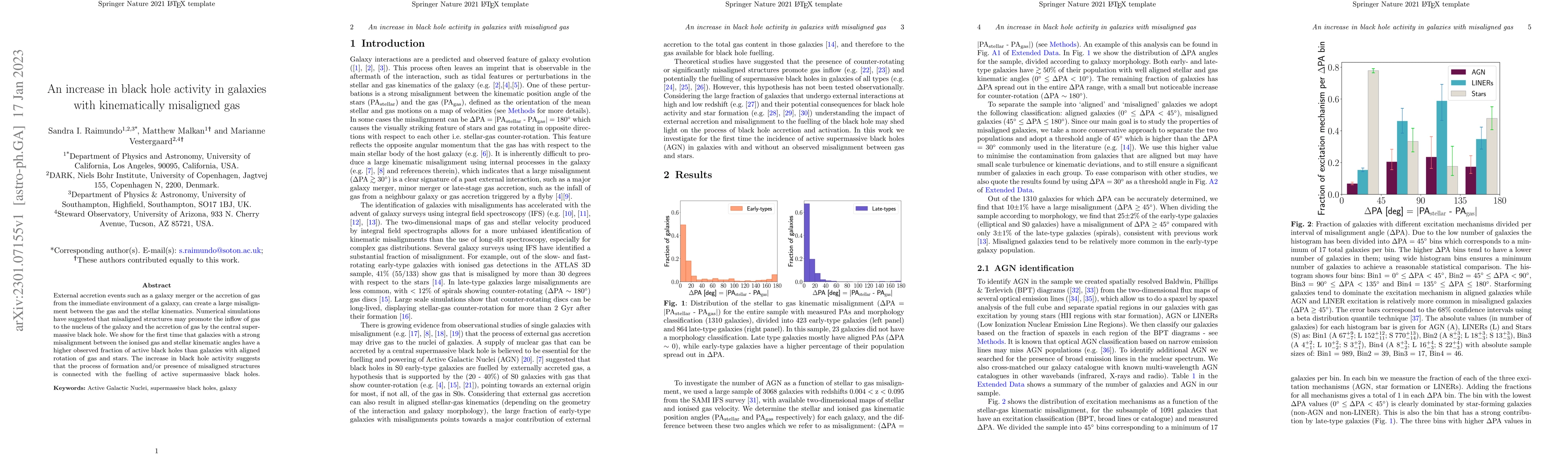 Thumbnail for An increase in black hole activity in galaxies with kinematically
  misaligned gas