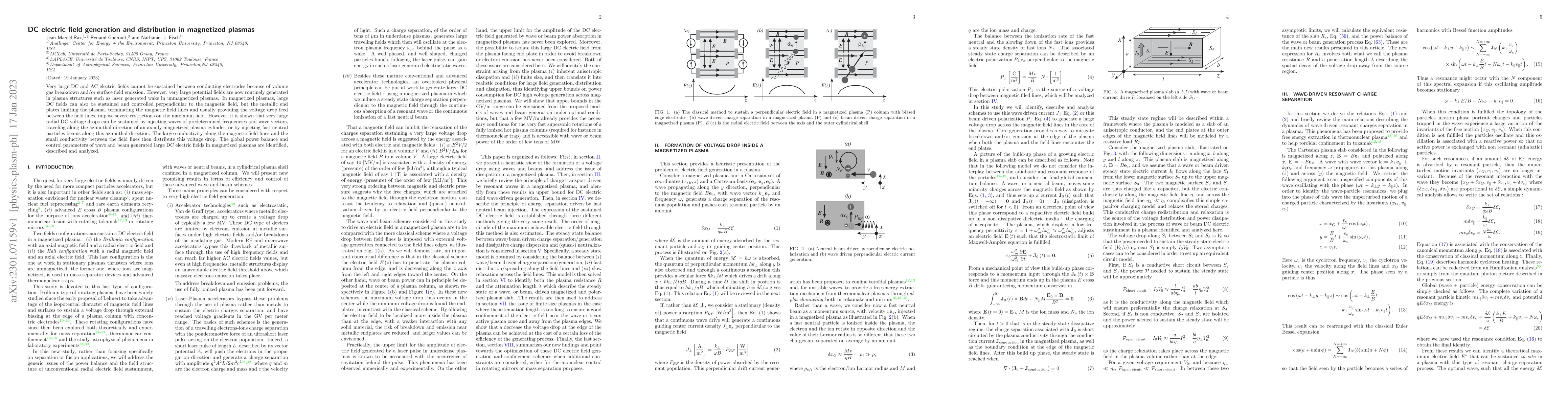 Thumbnail for DC electric field generation and distribution in magnetized plasmas