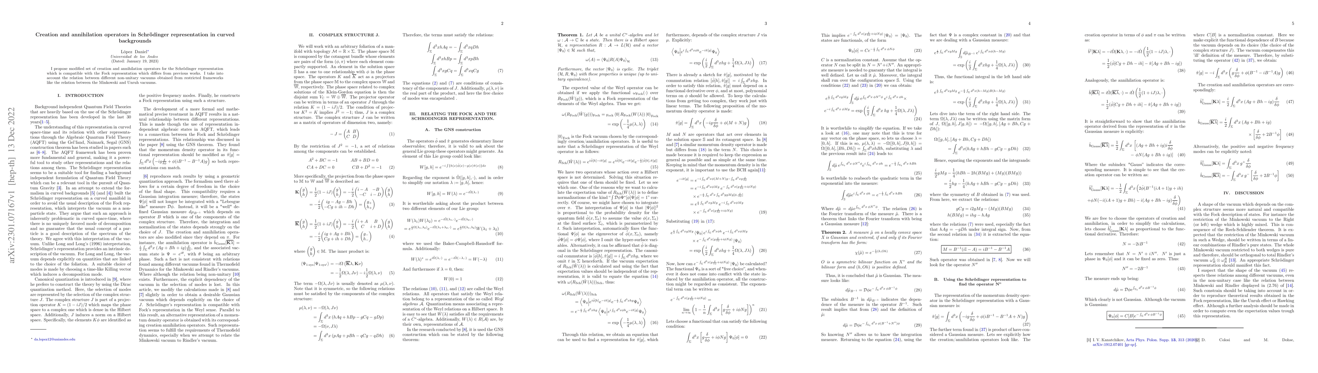 Thumbnail for Creation and annihilation operators in Schr\"odinger representation in
  curved backgrounds