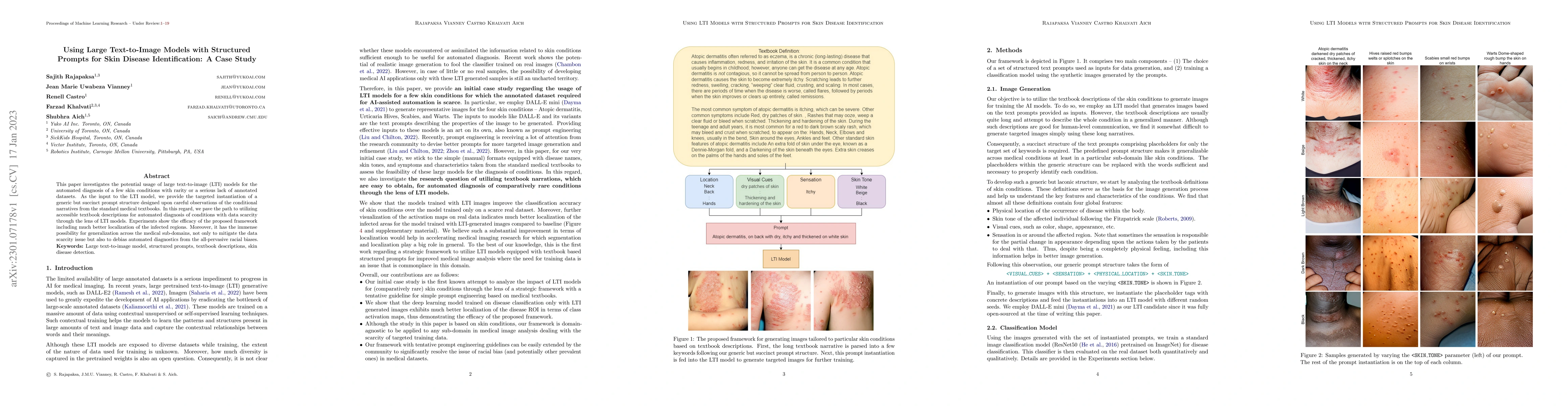 Thumbnail for Using Large Text-to-Image Models with Structured Prompts for Skin
  Disease Identification: A Case Study