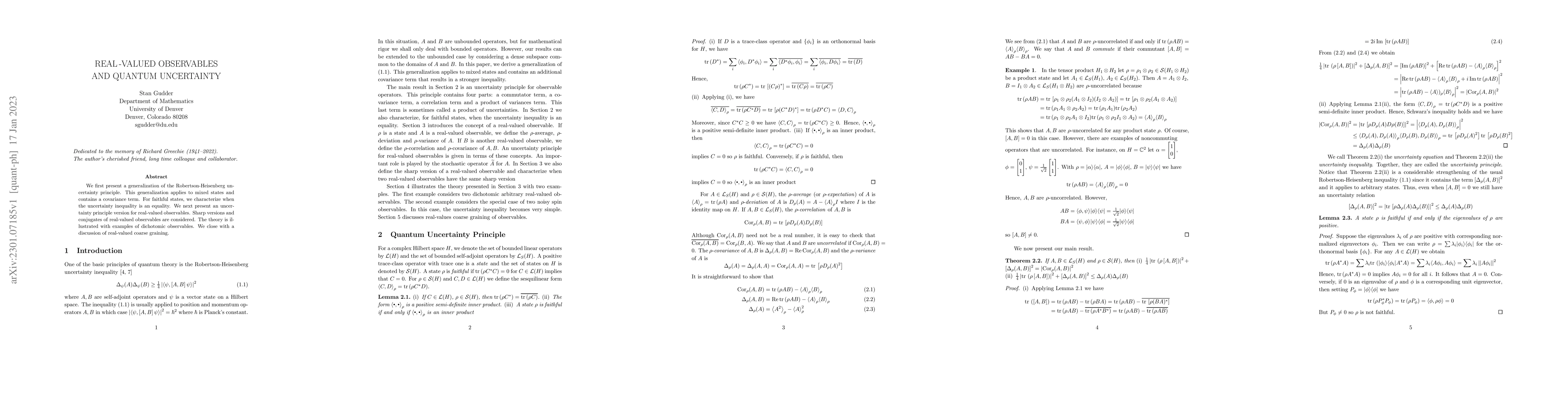Thumbnail for Real-Valued Observables and Quantum Uncertainty