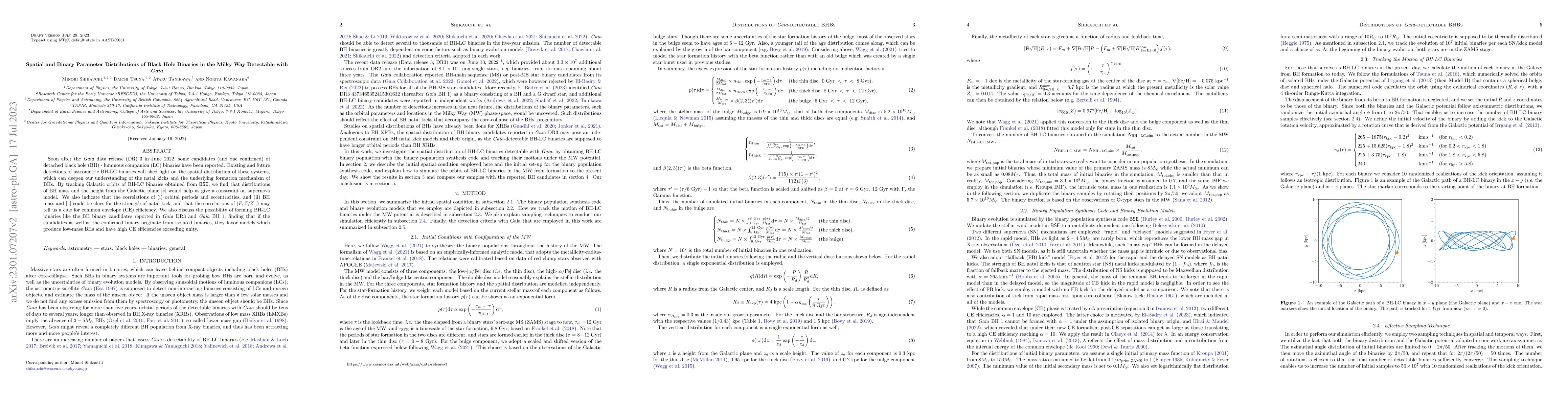 Thumbnail for Spatial and Binary Parameter Distributions of Black Hole Binaries in the
  Milky Way Detectable with Gaia