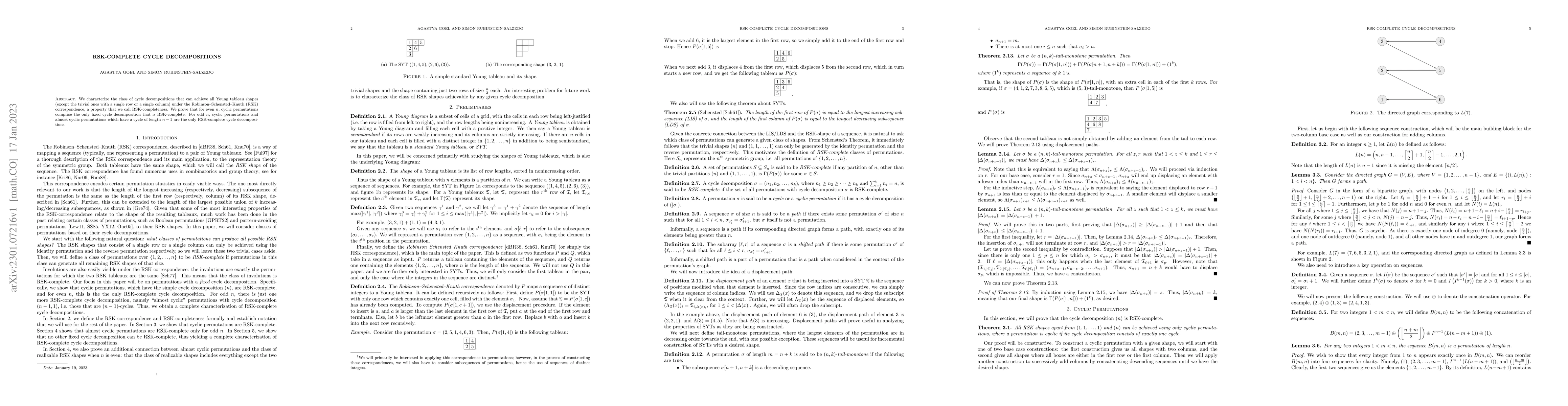 Thumbnail for RSK-Complete Cycle Decompositions