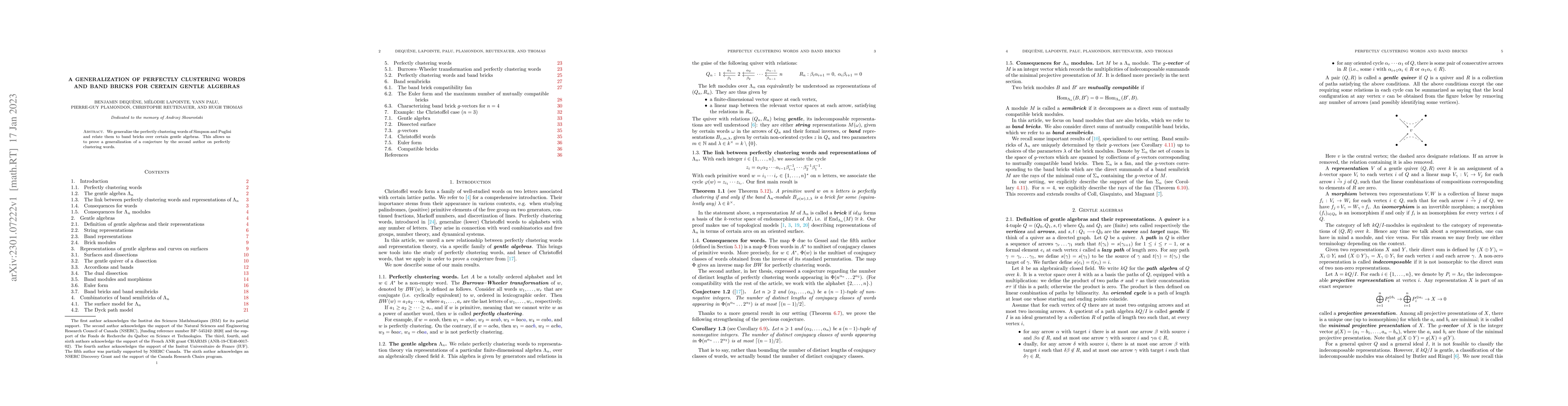 Thumbnail for A generalization of perfectly clustering words and band bricks for
  certain gentle algebras