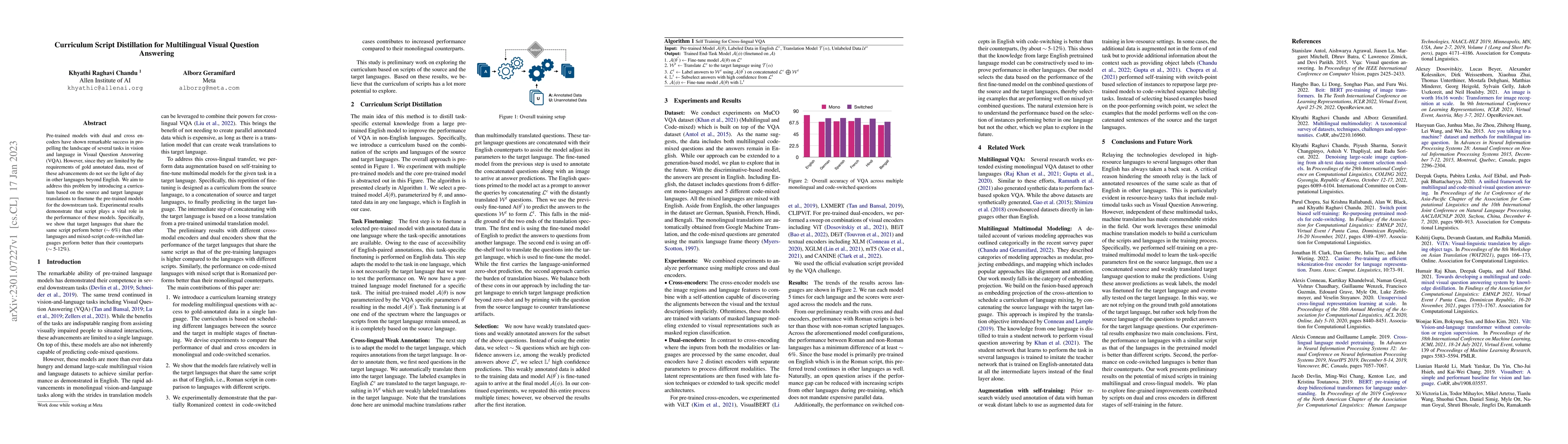 Thumbnail for Curriculum Script Distillation for Multilingual Visual Question
  Answering