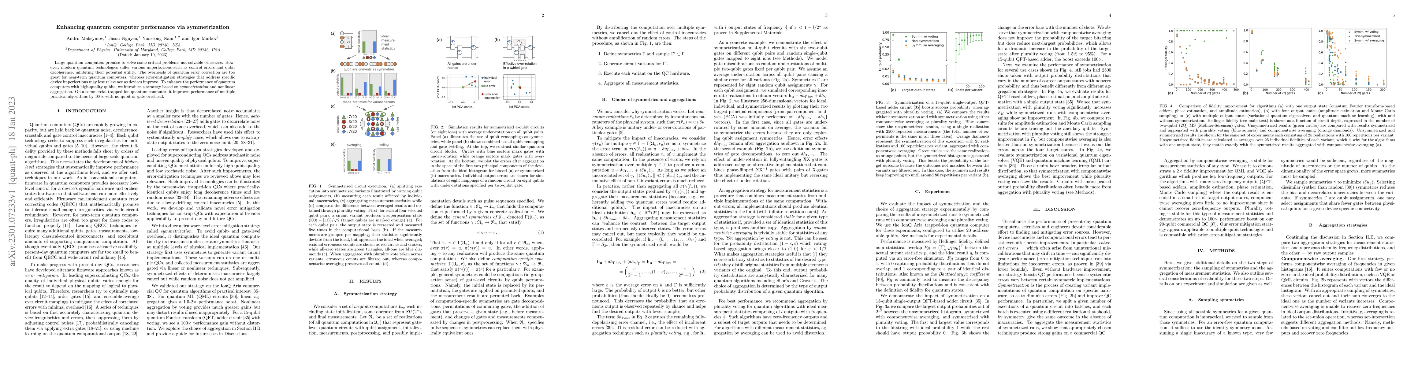 Thumbnail for Enhancing quantum computer performance via symmetrization