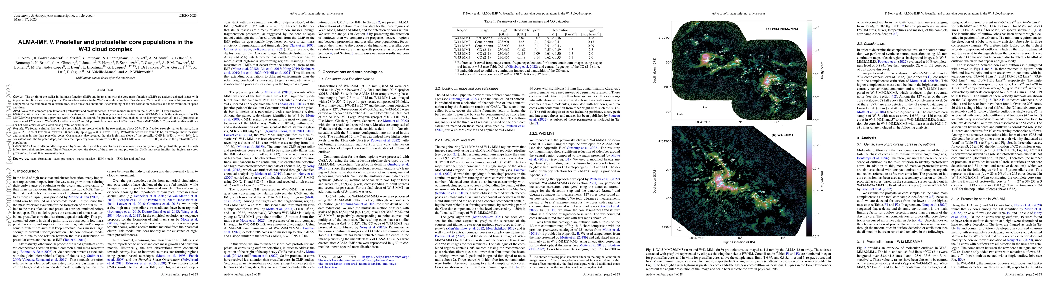 Thumbnail for ALMA-IMF. V. Prestellar and protostellar core populations in the W43
  cloud complex