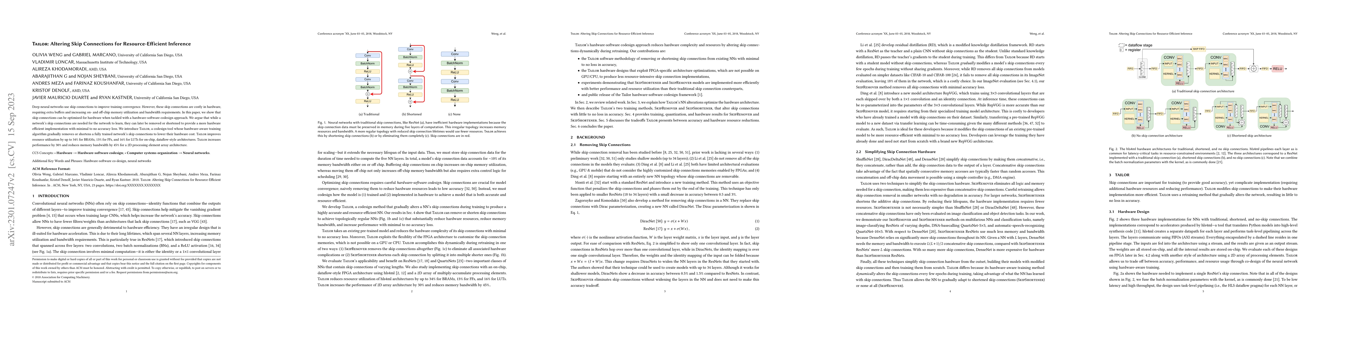 Thumbnail for Tailor: Altering Skip Connections for Resource-Efficient Inference