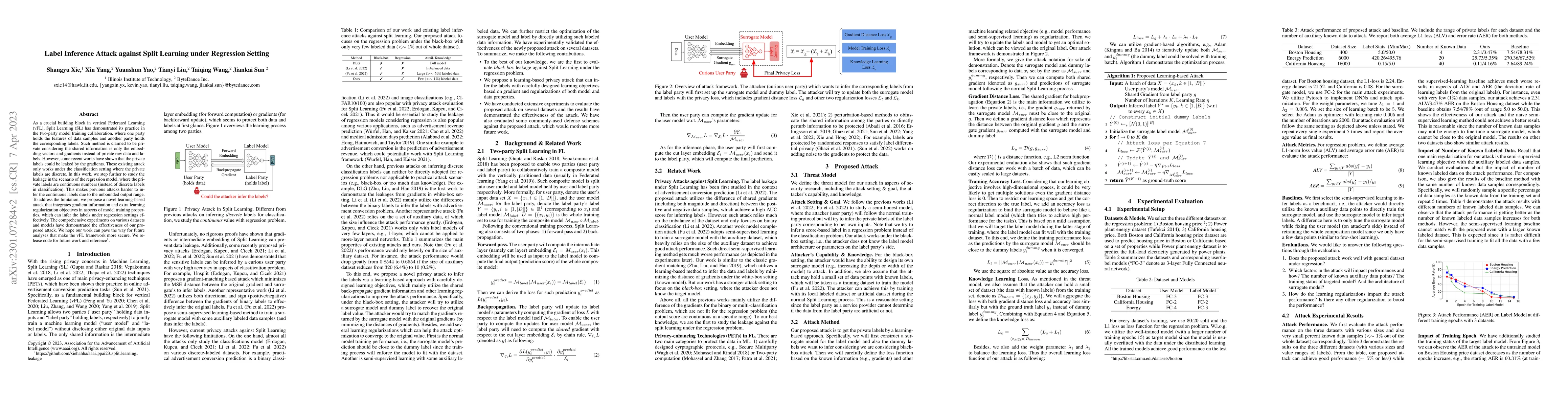 Thumbnail for Label Inference Attack against Split Learning under Regression Setting
