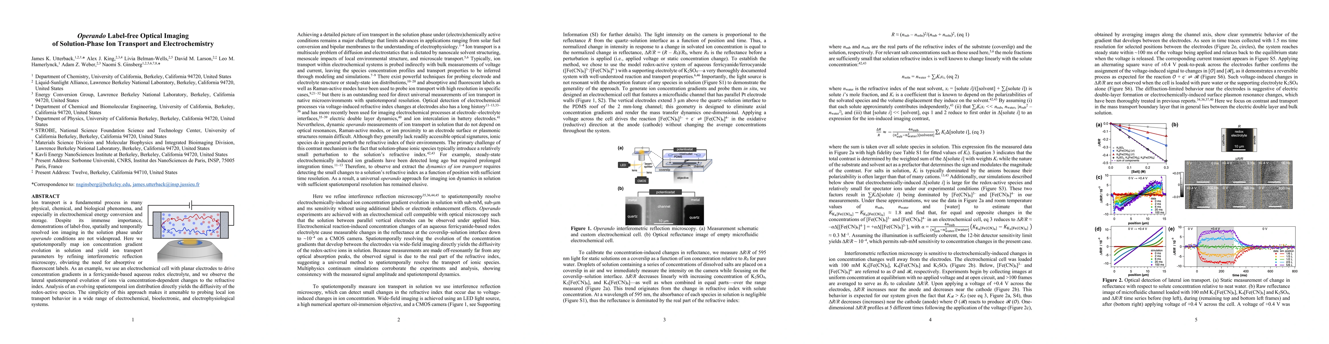 Thumbnail for Operando Label-free Optical Imaging of Solution-Phase Ion Transport and
  Electrochemistry