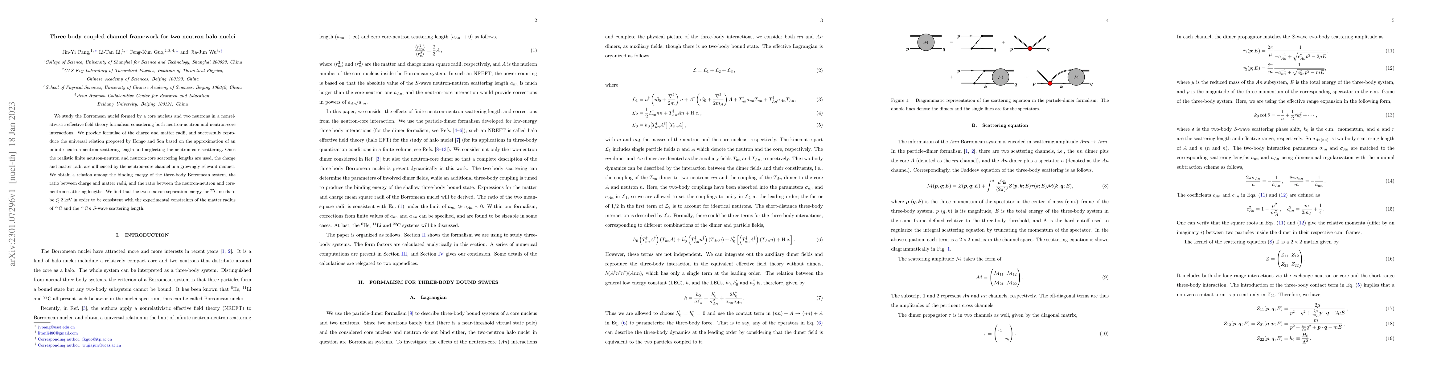 Thumbnail for Three-body coupled channel framework for two-neutron halo nuclei