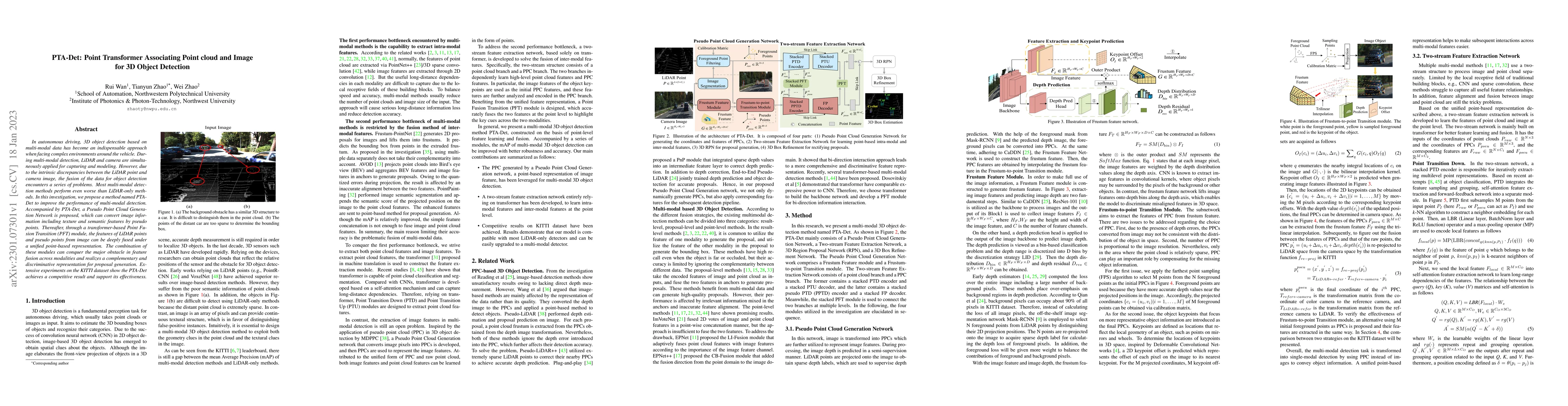 Thumbnail for PTA-Det: Point Transformer Associating Point cloud and Image for 3D
  Object Detection
