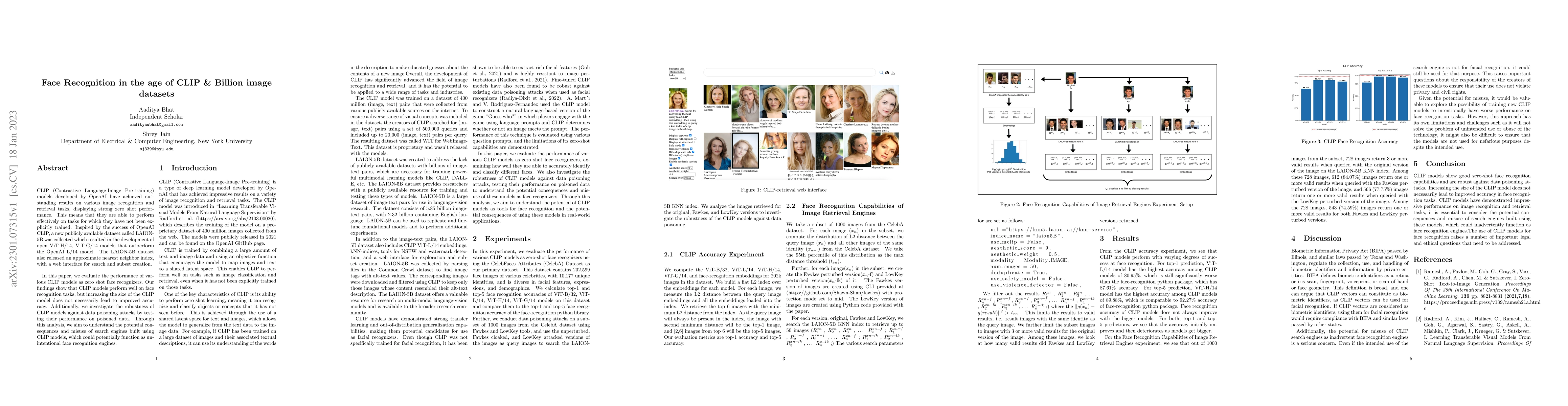 Thumbnail for Face Recognition in the age of CLIP & Billion image datasets