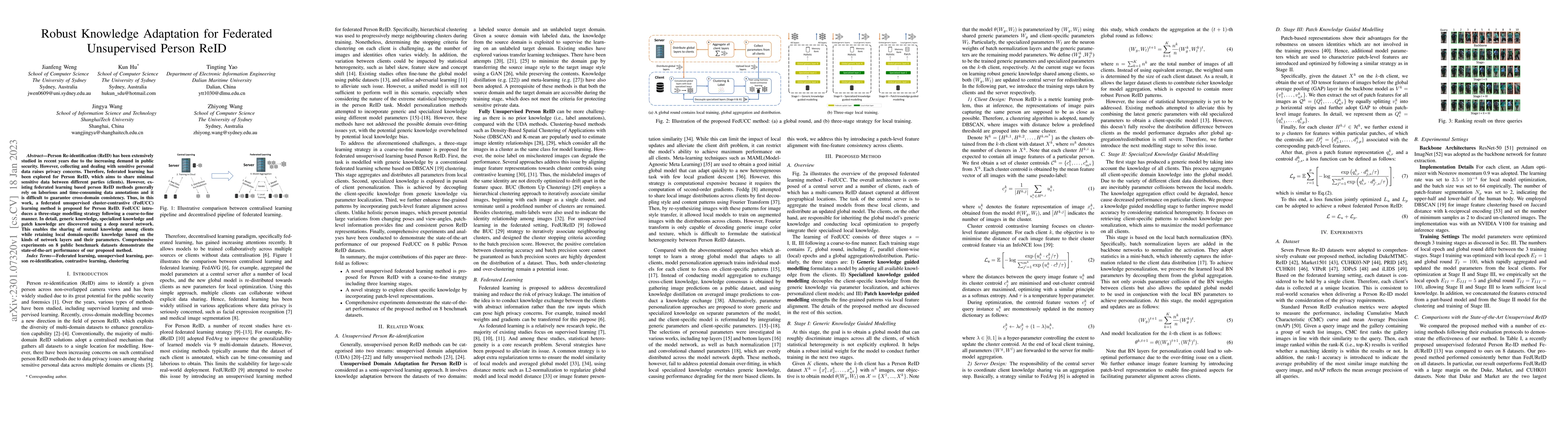 Thumbnail for Robust Knowledge Adaptation for Federated Unsupervised Person ReID