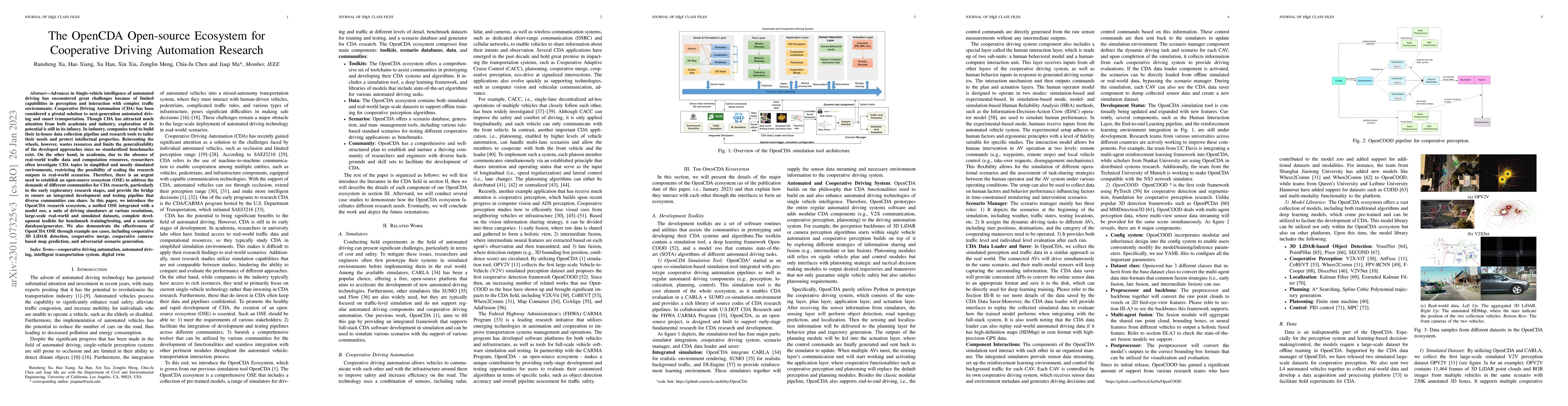 Thumbnail for The OpenCDA Open-source Ecosystem for Cooperative Driving Automation
  Research