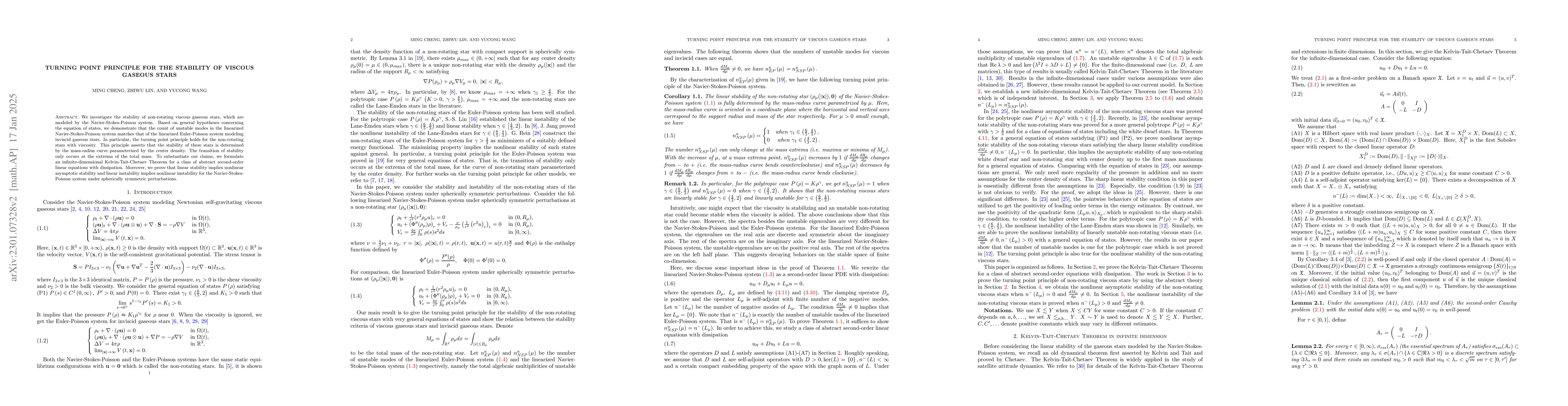 Thumbnail for Turning point principle for stability of viscous gaseous stars