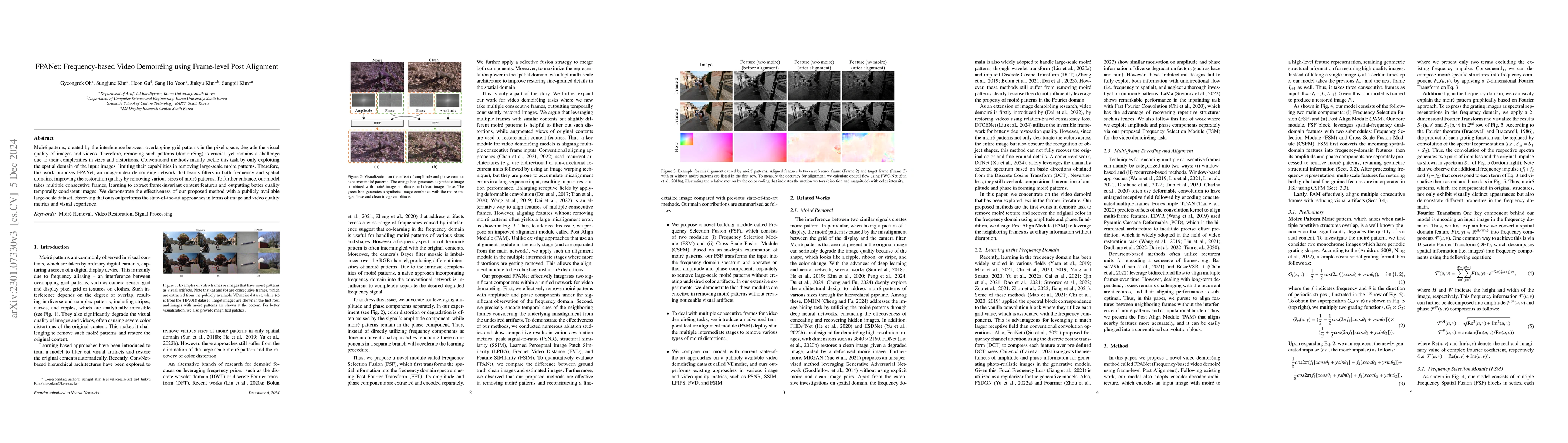 Thumbnail for FPANet: Frequency-based Video Demoireing using Frame-level Post
  Alignment