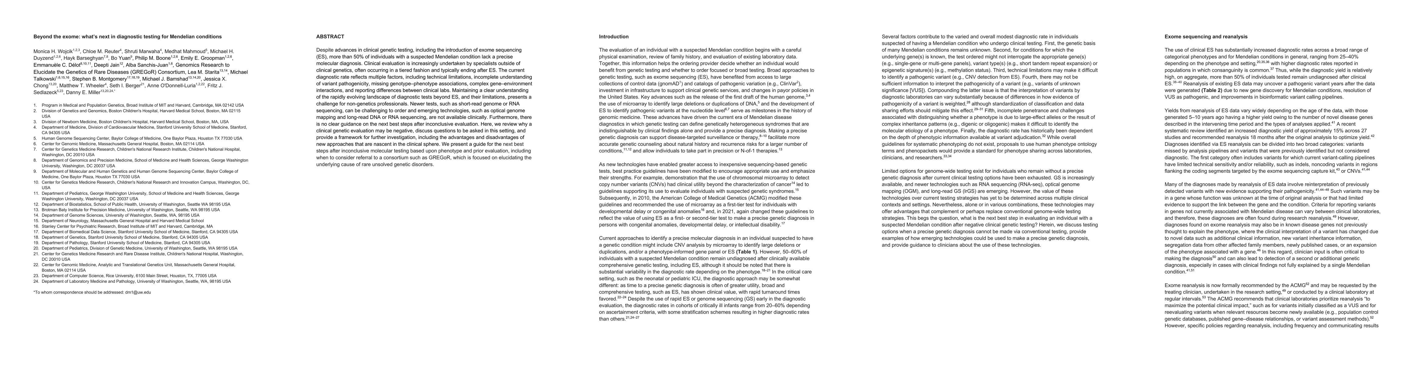 Thumbnail for Beyond the exome: what's next in diagnostic testing for Mendelian
  conditions