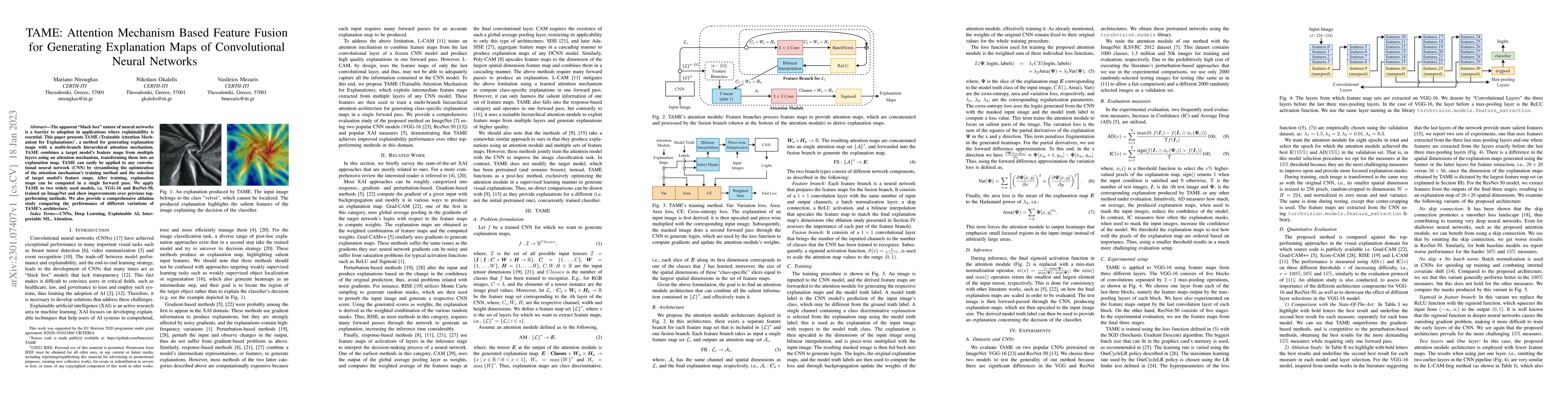 Thumbnail for TAME: Attention Mechanism Based Feature Fusion for Generating
  Explanation Maps of Convolutional Neural Networks