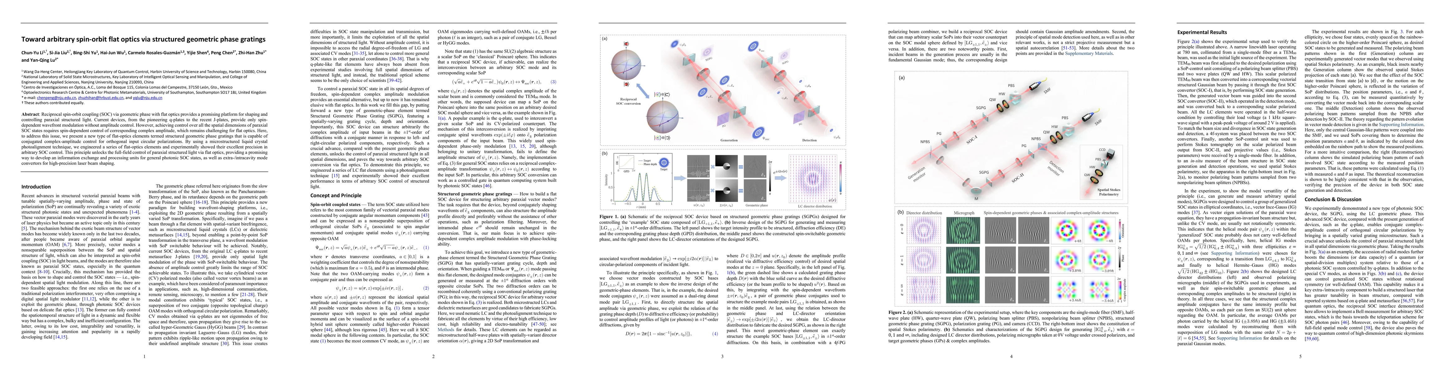 Thumbnail for Toward arbitrary spin-orbit flat optics via structured geometric phase
  gratings