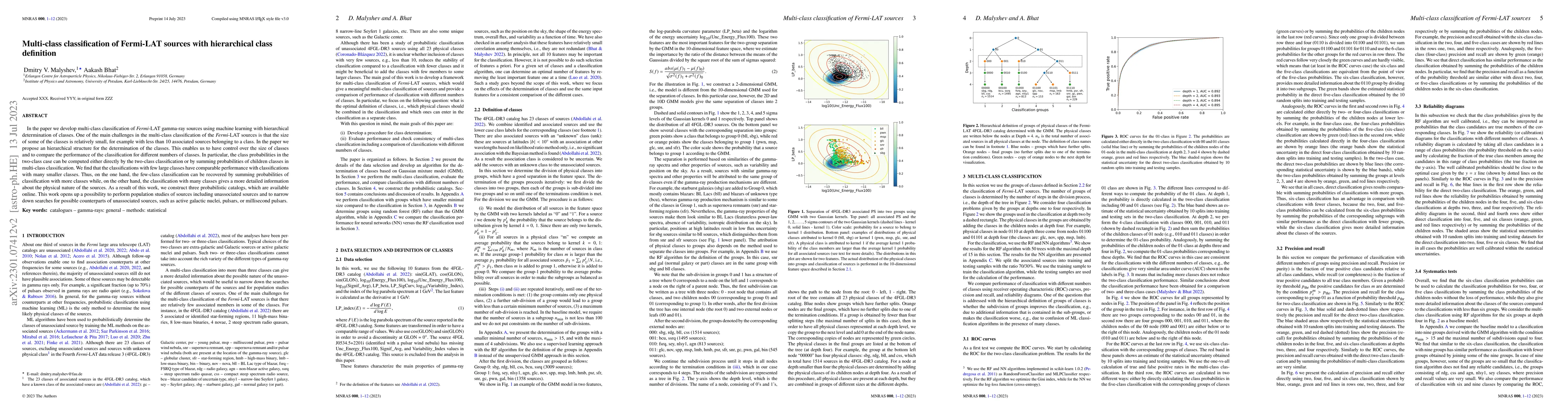 Thumbnail for Multi-class classification of Fermi-LAT sources with hierarchical class
  definition
