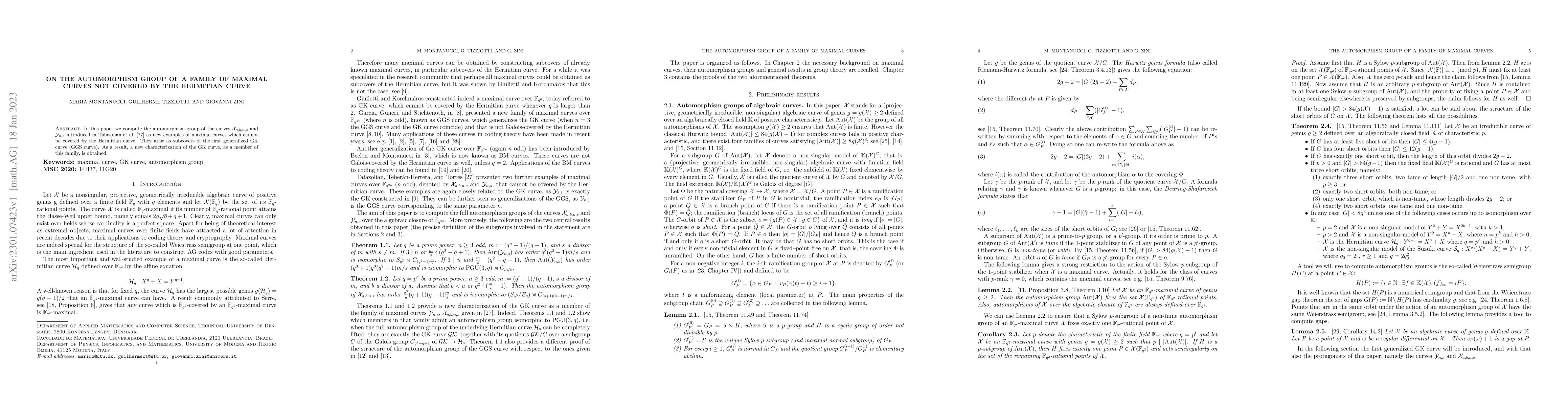 Thumbnail for On the automorphism group of a family of maximal curves not covered by
  the Hermitian curve